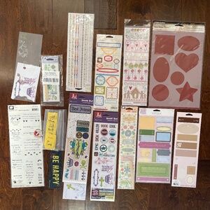 Crafting scrapbook scrapbooking bundle lot rub ons stickers embellishment sets